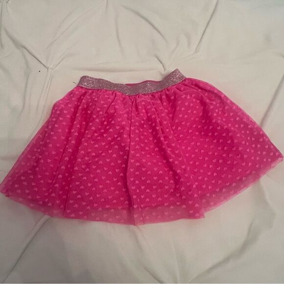 Cat and Jack girls tulle pink skirt with heart detail size xs 4/5 - Picture 6 of 7